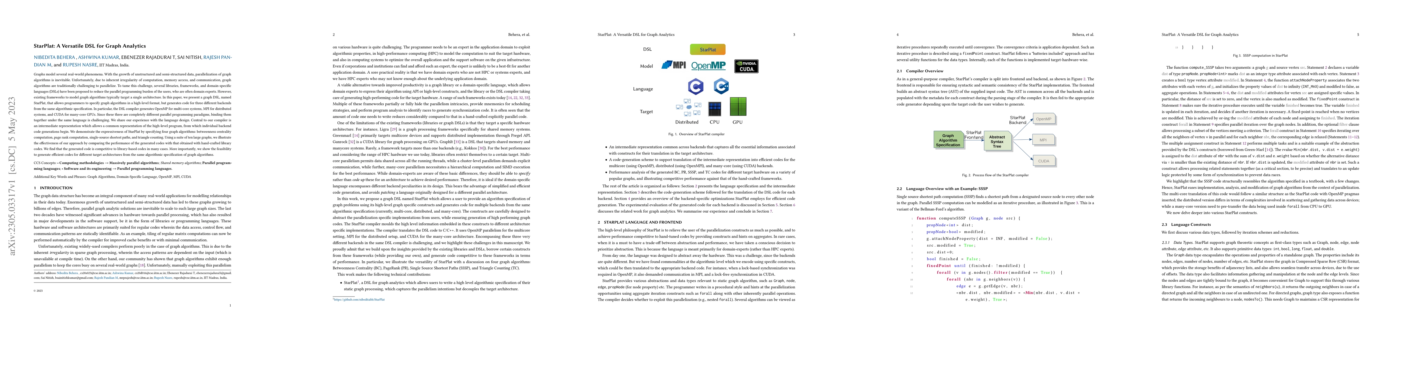 Thumbnail for StarPlat: A Versatile DSL for Graph Analytics