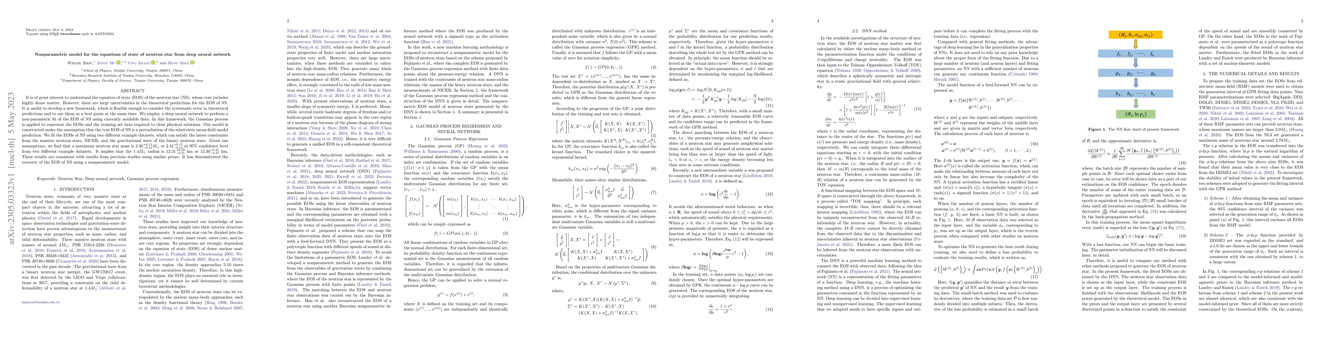 Thumbnail for Nonparametric model for the equations of state of neutron star from deep
  neural network