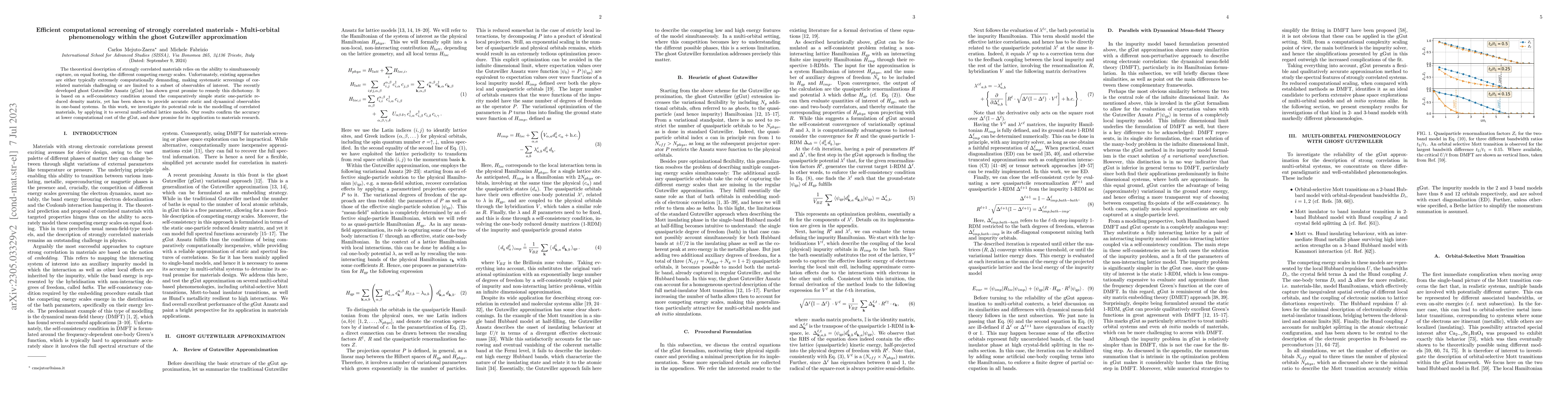 Thumbnail for Efficient computational screening of strongly correlated materials --
  Multi-orbital phenomenology within the ghost Gutzwiller approximation