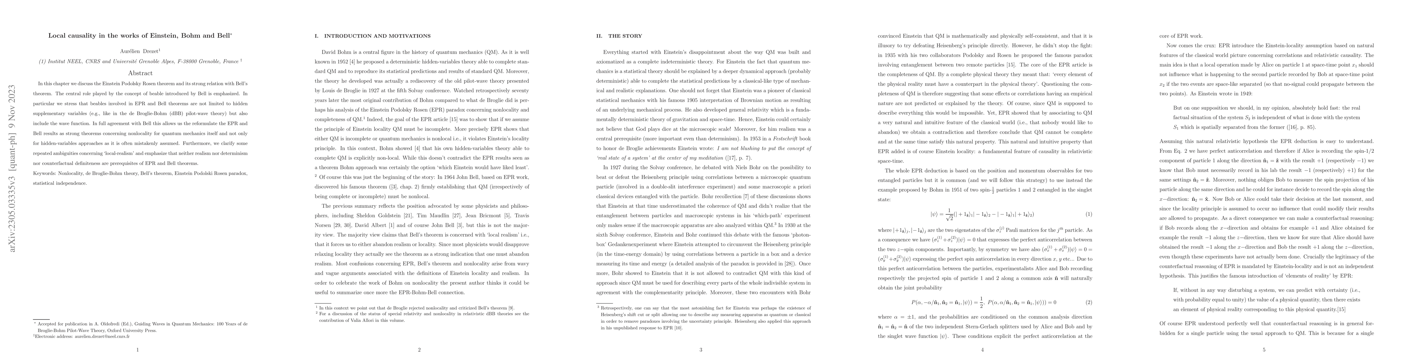Thumbnail for Local causality in the works of Einstein, Bohm and Bell
