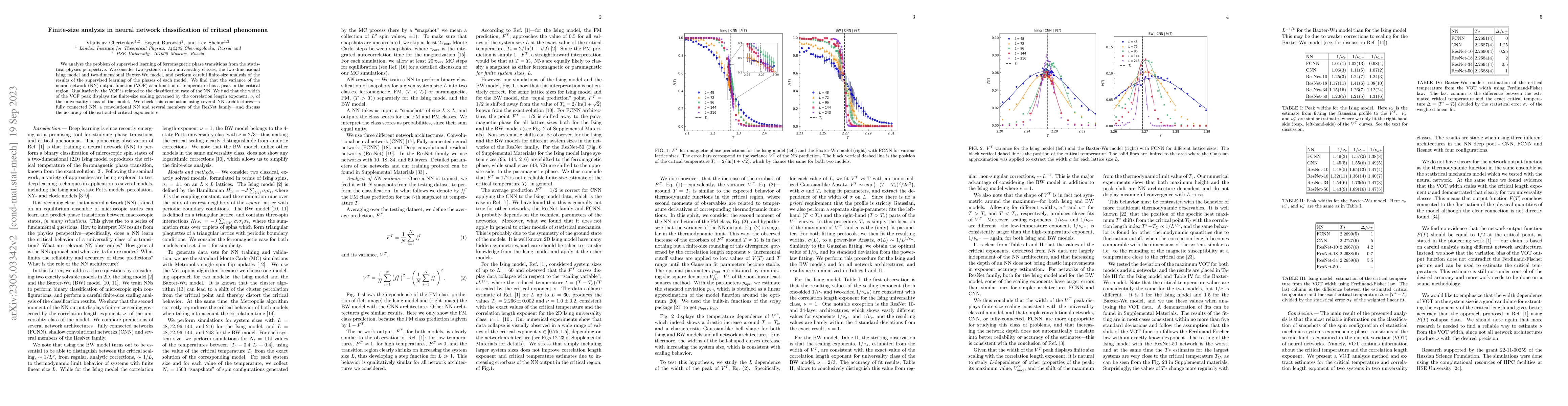 Thumbnail for Finite-size analysis in neural network classification of critical
  phenomena