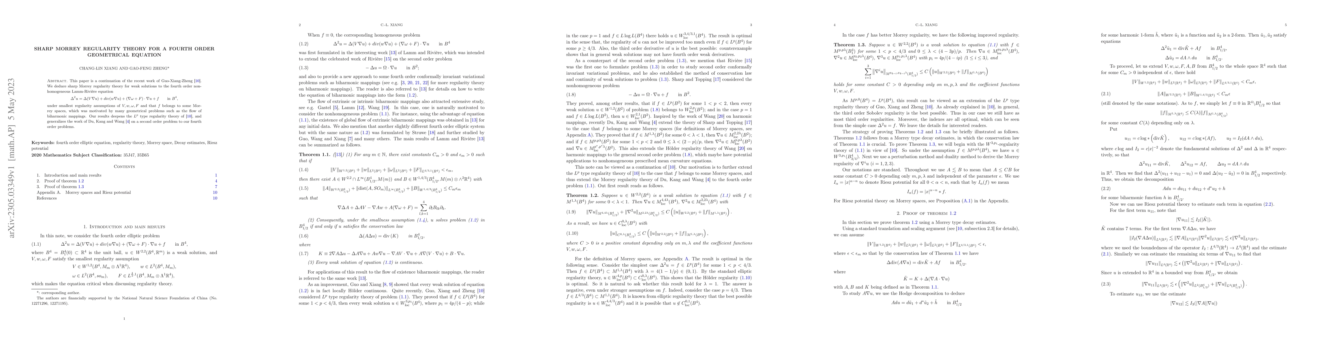 Thumbnail for Sharp Morrey regularity theory for a fourth order geometrical equation
