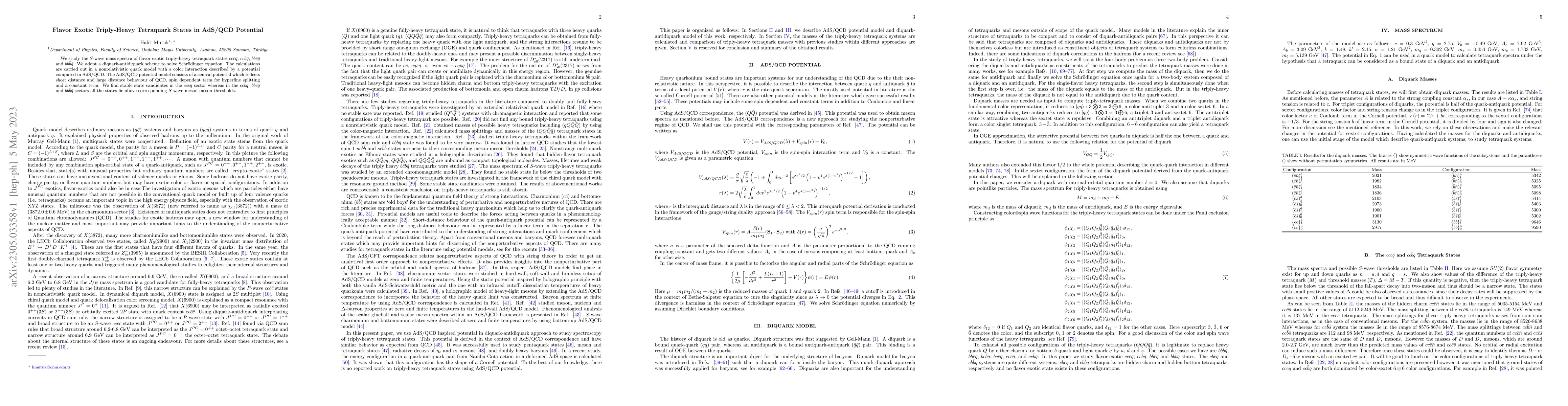Thumbnail for Flavor Exotic Triply-Heavy Tetraquark States in AdS/QCD Potential