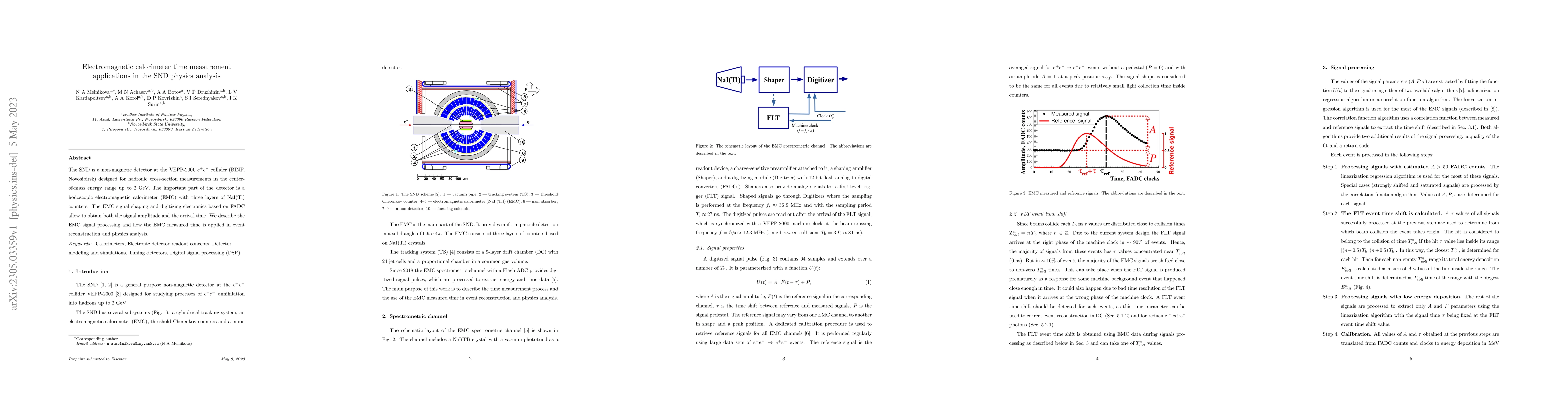 Thumbnail for Electromagnetic calorimeter time measurement applications in the SND
  physics analysis