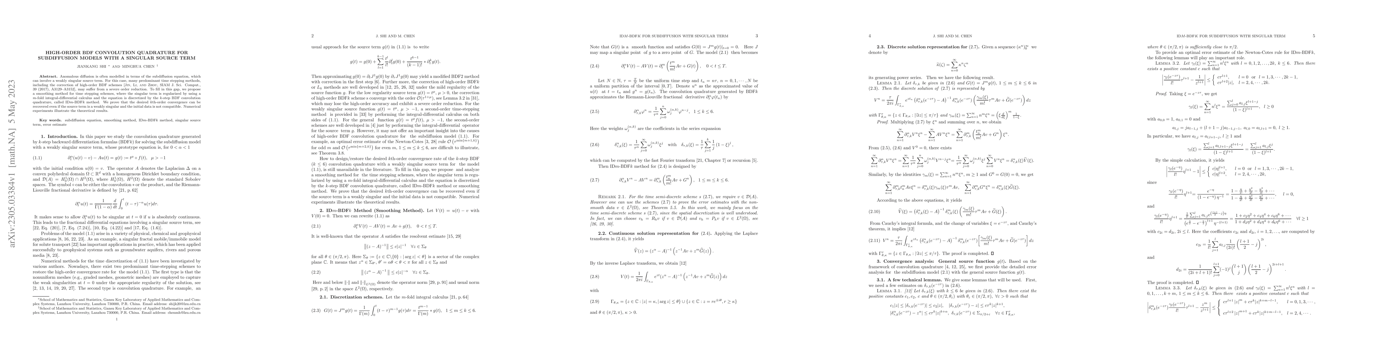 Thumbnail for High-order BDF convolution quadrature for subdiffusion models with a
  singular source term