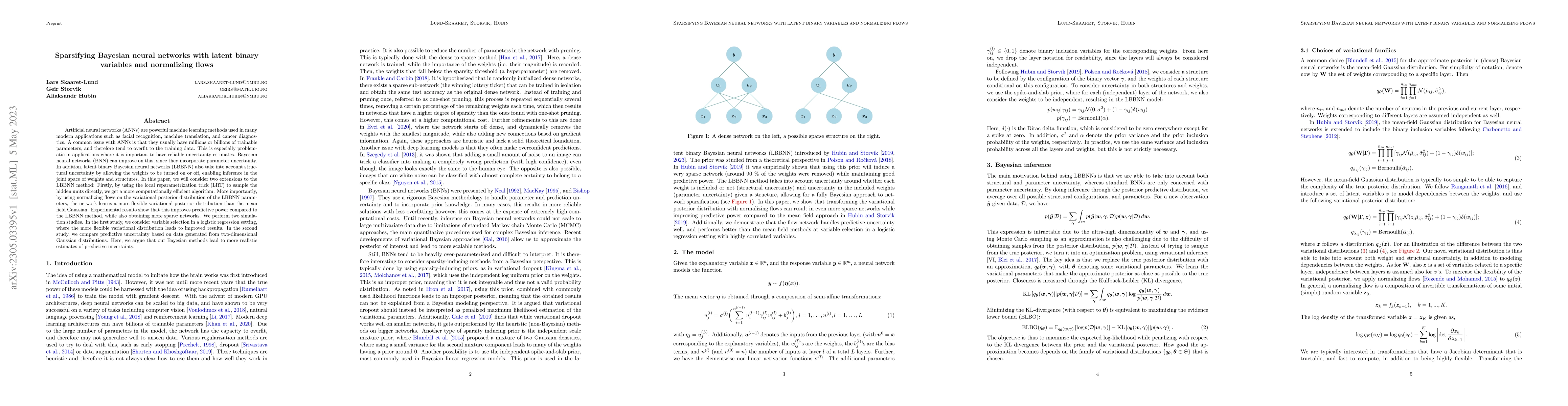 Thumbnail for Sparsifying Bayesian neural networks with latent binary variables and
  normalizing flows
