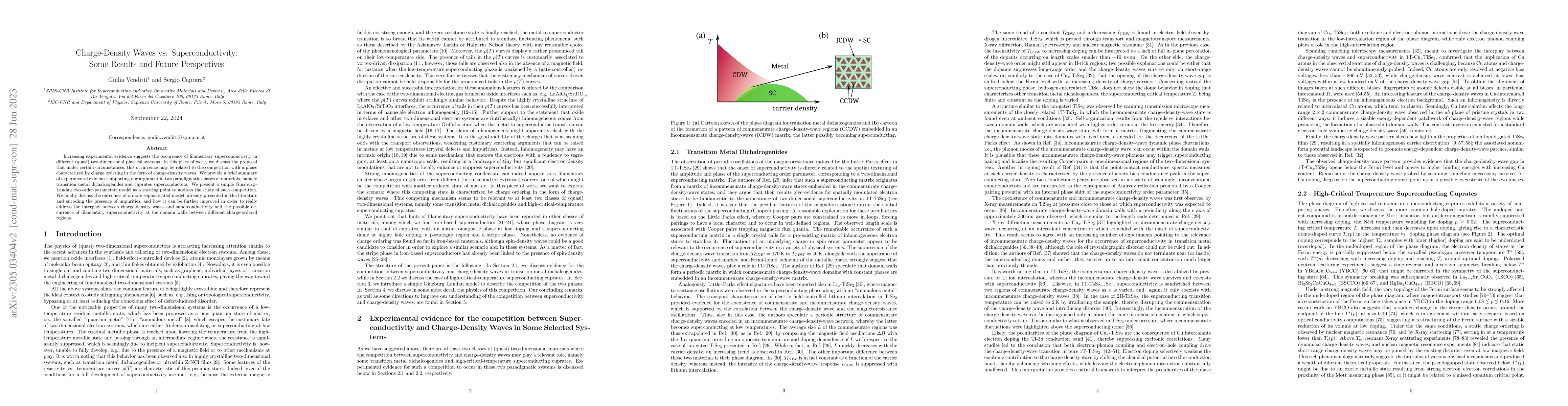 Thumbnail for Charge-Density Waves vs. Superconductivity: Some Results and Future
  Perspectives