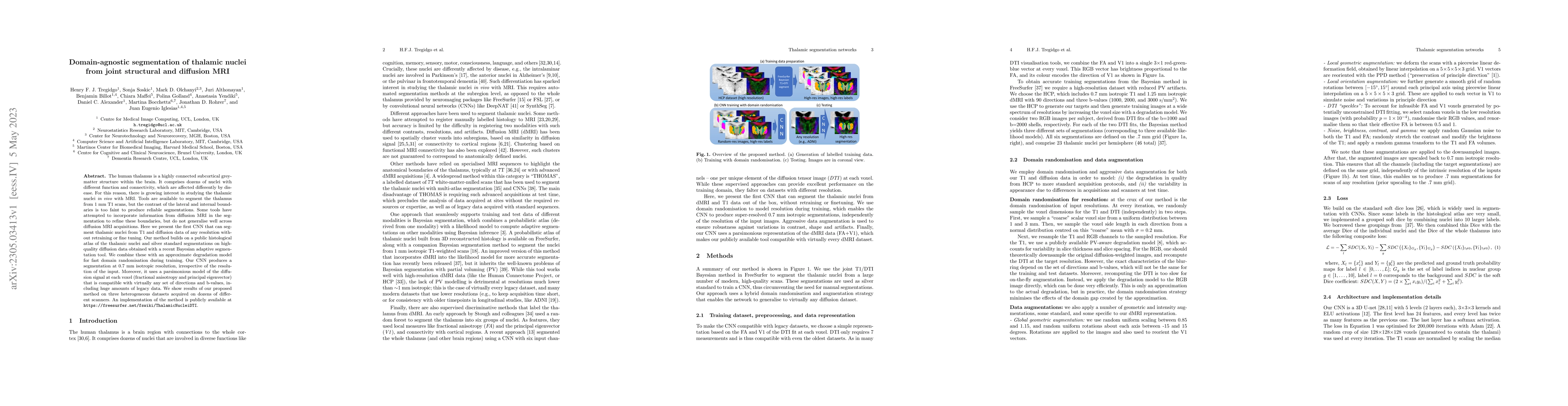 Thumbnail for Domain-agnostic segmentation of thalamic nuclei from joint structural
  and diffusion MRI