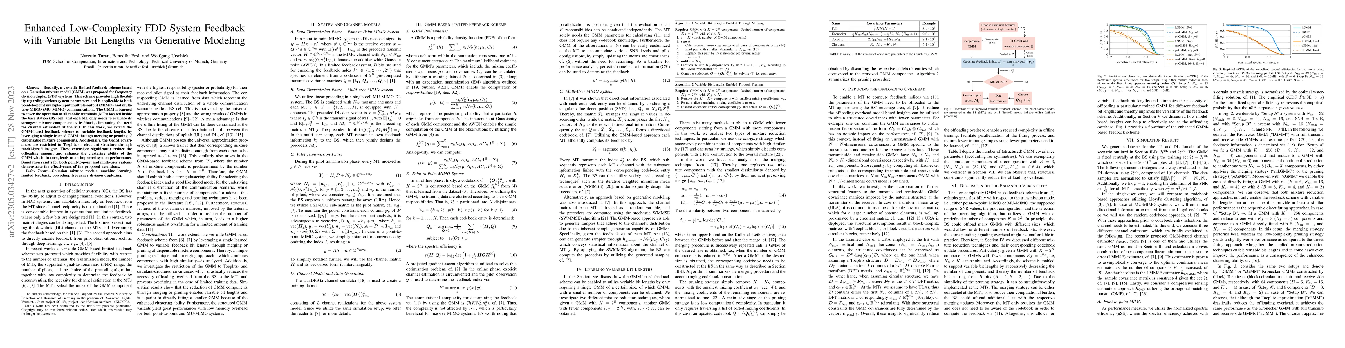 Thumbnail for Enhanced Low-Complexity FDD System Feedback with Variable Bit Lengths
  via Generative Modeling