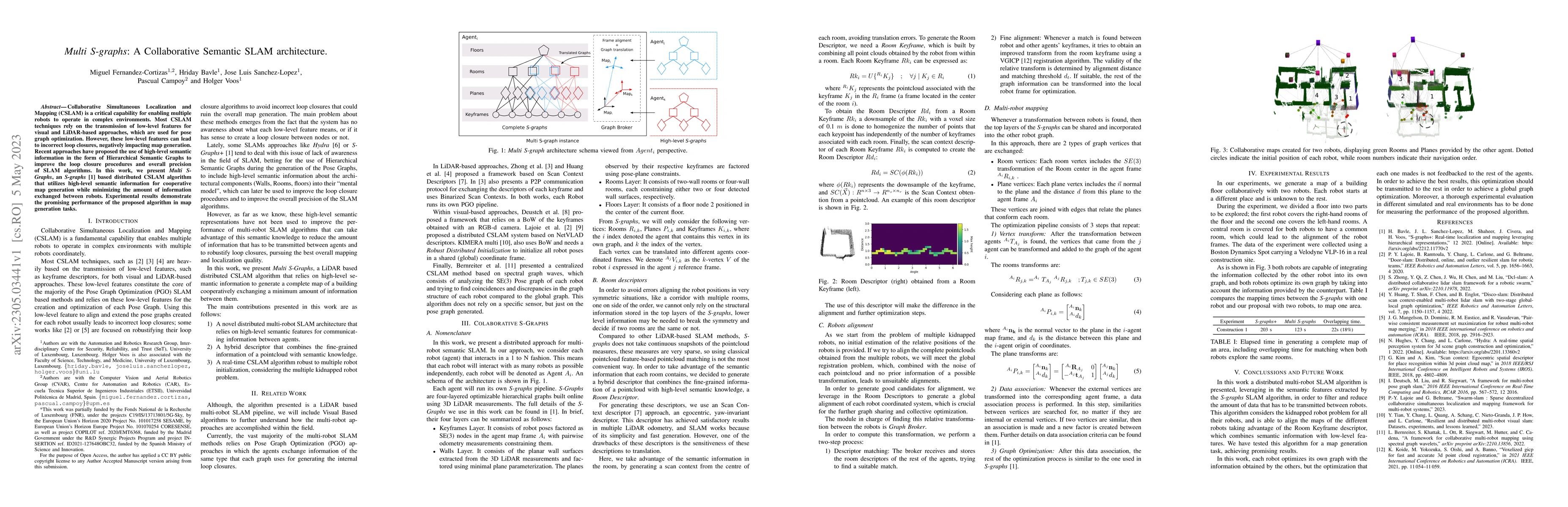 Thumbnail for Multi S-graphs: A Collaborative Semantic SLAM architecture