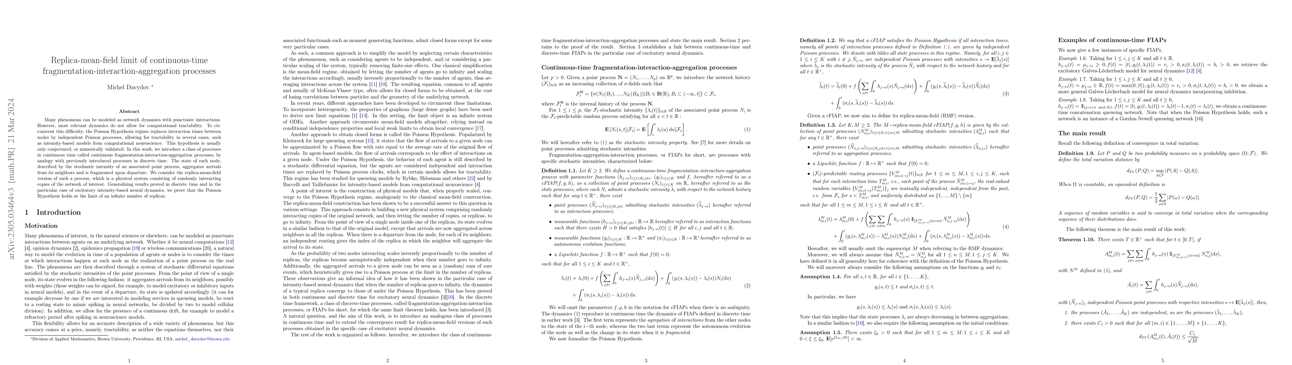 Thumbnail for Replica-mean-field limit of continuous-time
  fragmentation-interaction-aggregation processes