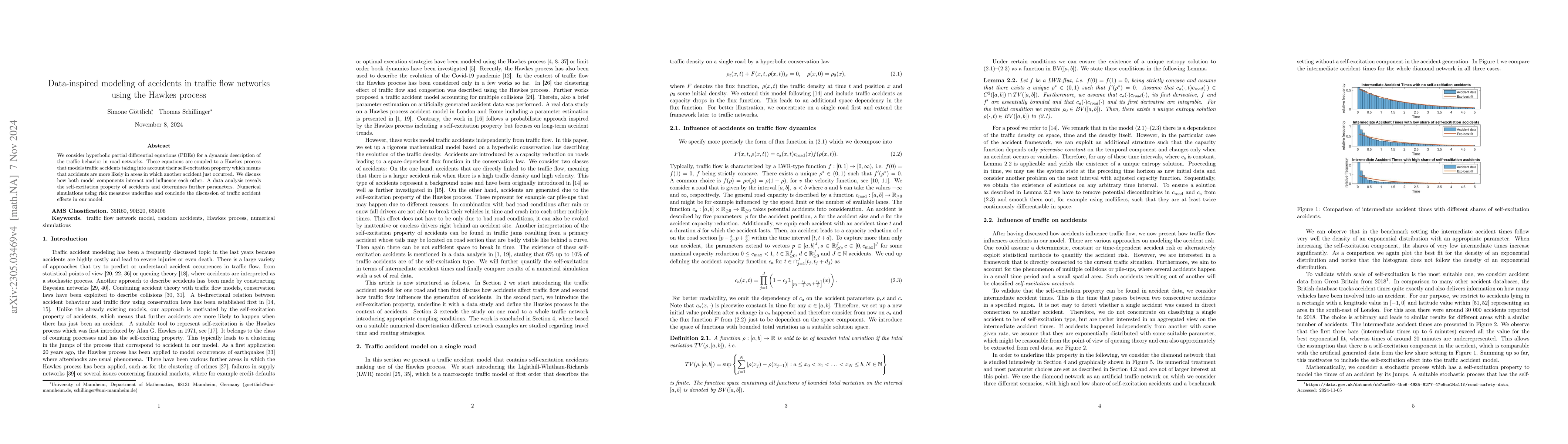 Thumbnail for Data-inspired modeling of accidents in traffic flow networks