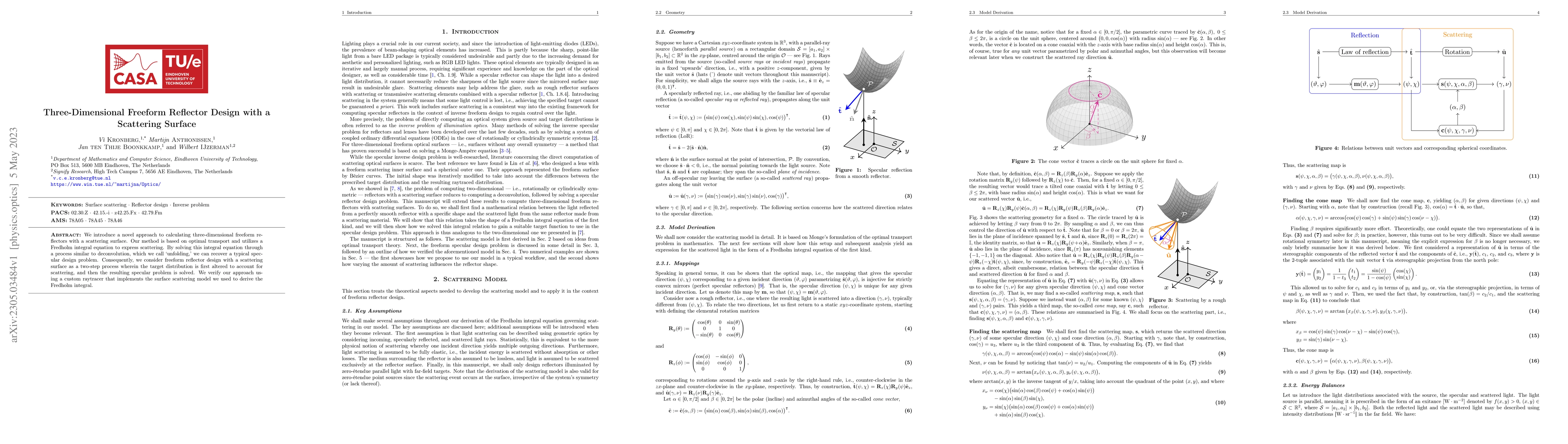 Thumbnail for Three-Dimensional Freeform Reflector Design with a Scattering Surface