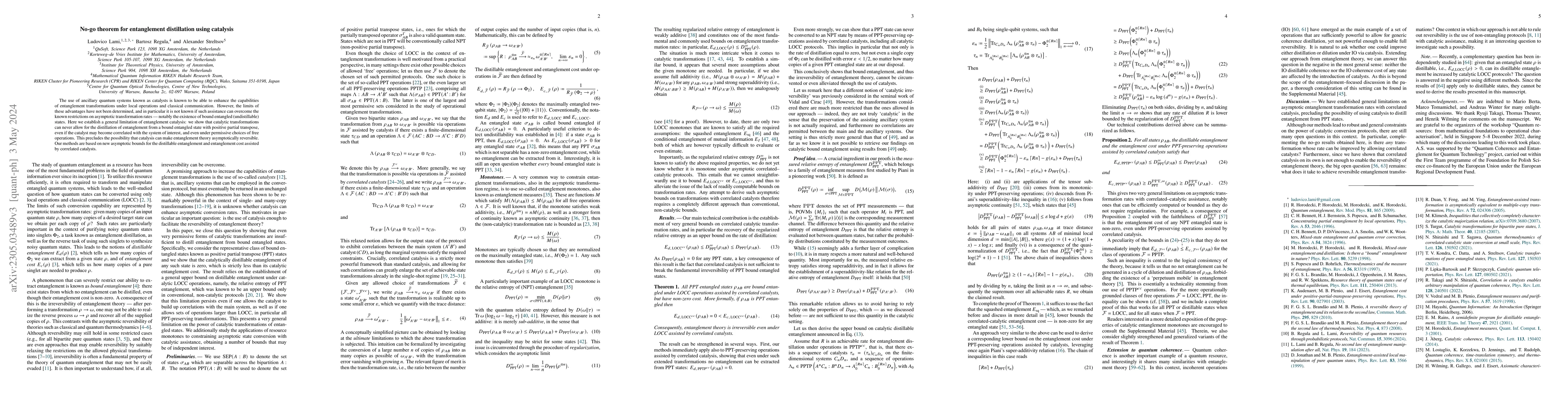 Thumbnail for No-go theorem for entanglement distillation using catalysis