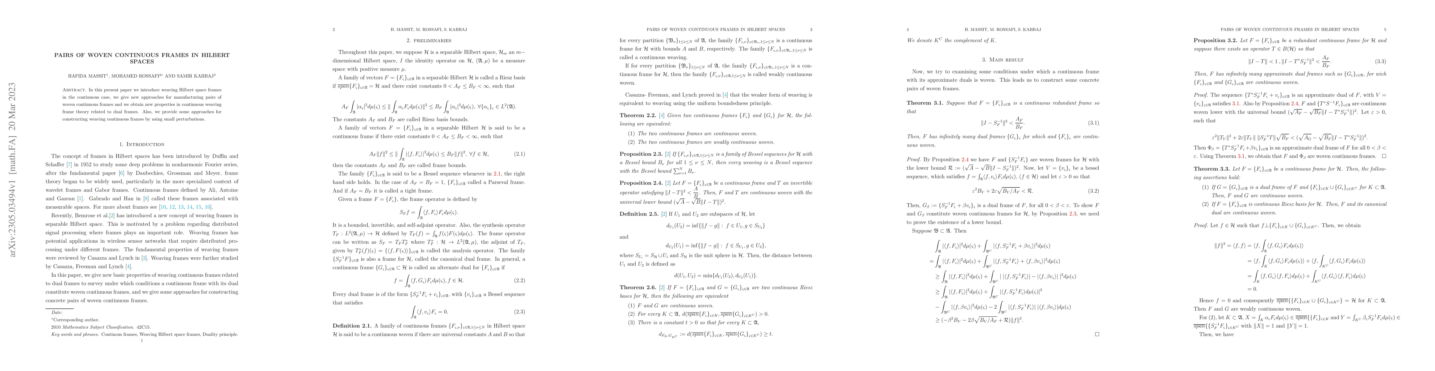 Thumbnail for Pairs of Woven continuous frames in Hilbert spaces