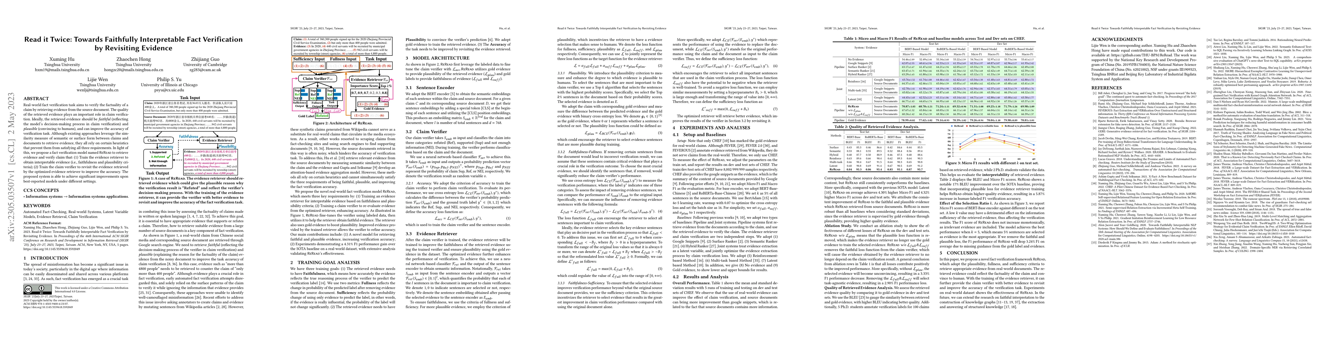 Thumbnail for Read it Twice: Towards Faithfully Interpretable Fact Verification by
  Revisiting Evidence
