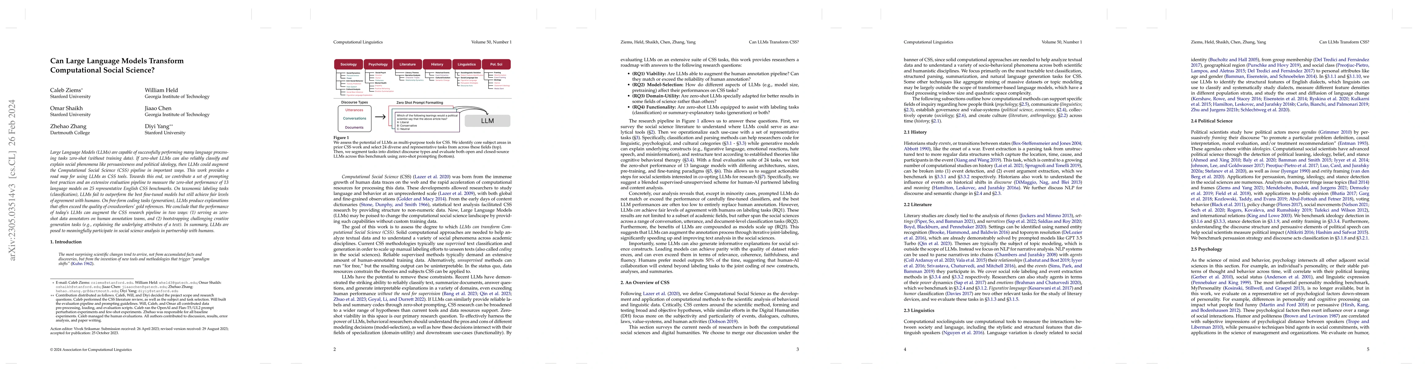 Thumbnail for Can Large Language Models Transform Computational Social Science?
