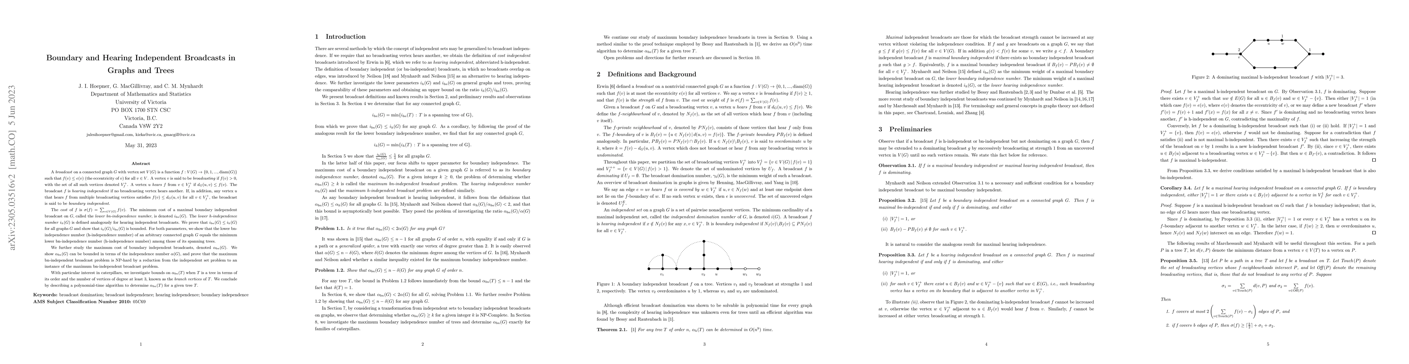 Thumbnail for Boundary and Hearing Independent Broadcasts in Graphs and Trees