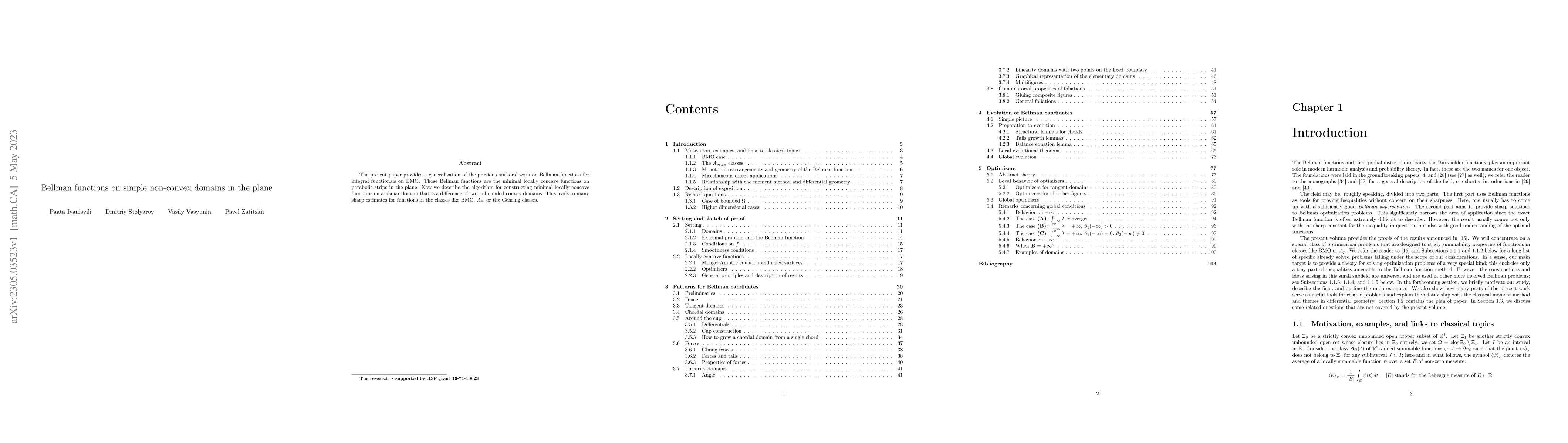 Thumbnail for Bellman functions on simple non-convex domains in the plane