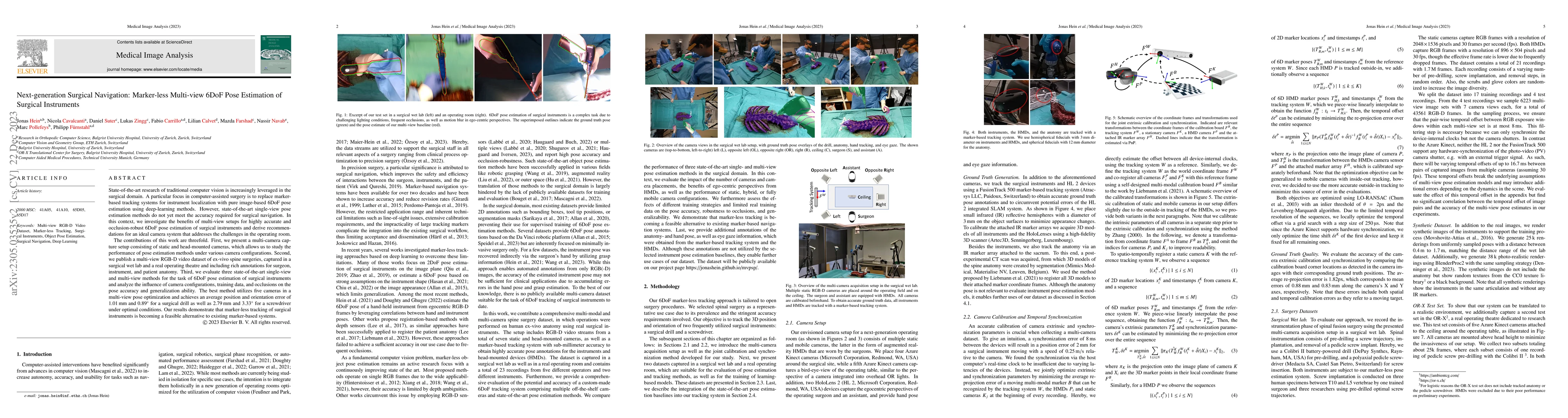 Thumbnail for Next-generation Surgical Navigation: Marker-less Multi-view 6DoF Pose
  Estimation of Surgical Instruments