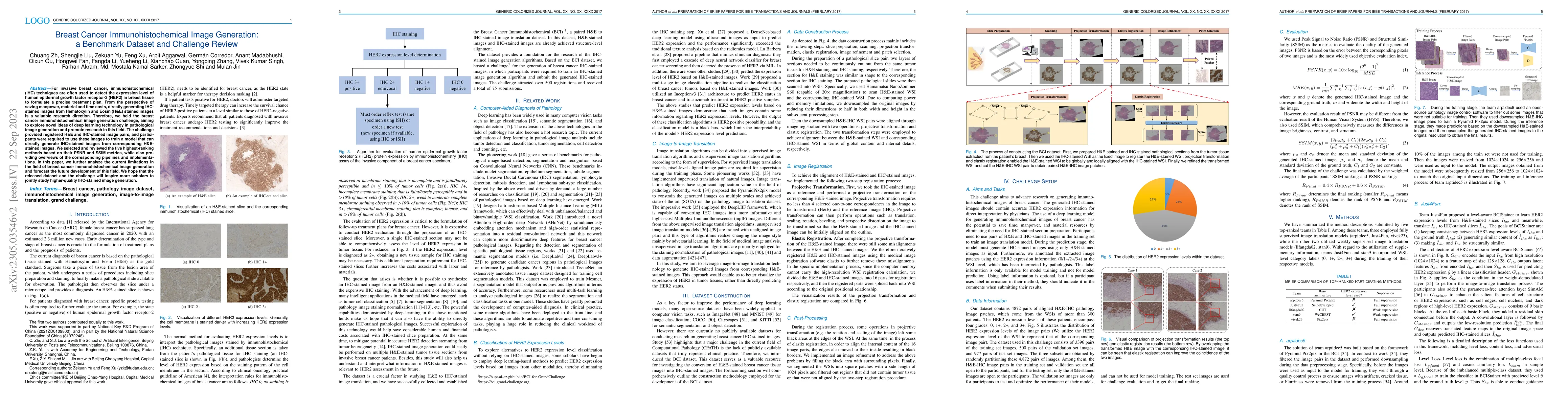Thumbnail for Breast Cancer Immunohistochemical Image Generation: a Benchmark Dataset
  and Challenge Review