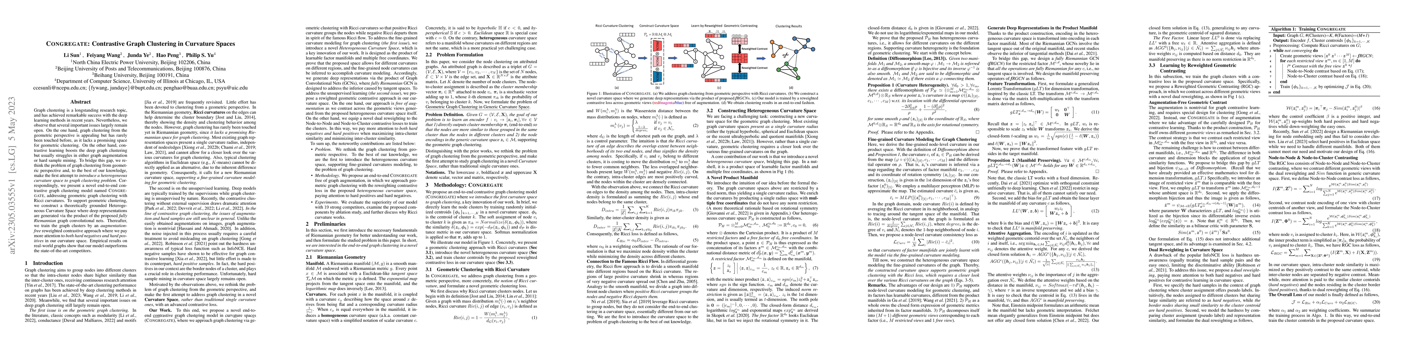 Thumbnail for Contrastive Graph Clustering in Curvature Spaces