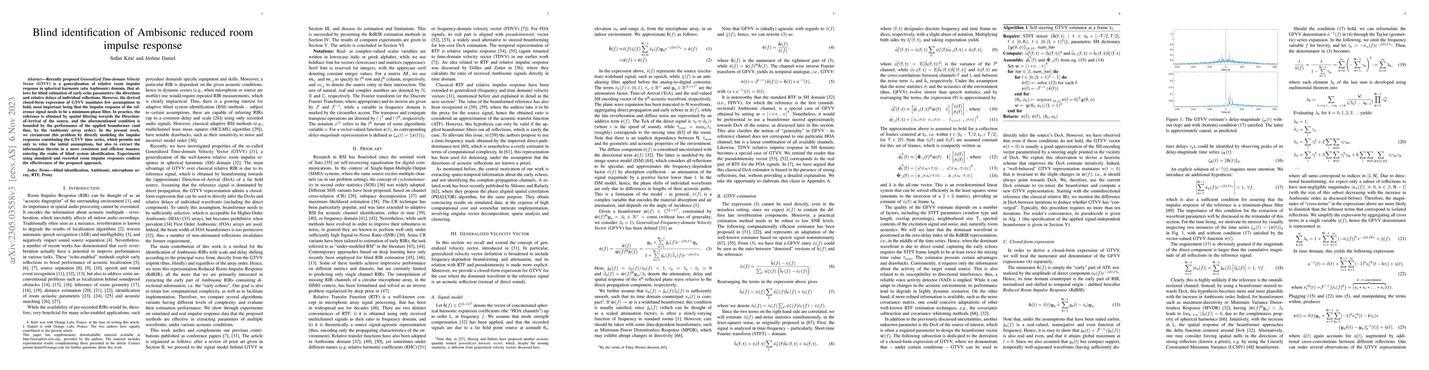 Thumbnail for Blind identification of Ambisonic reduced room impulse response