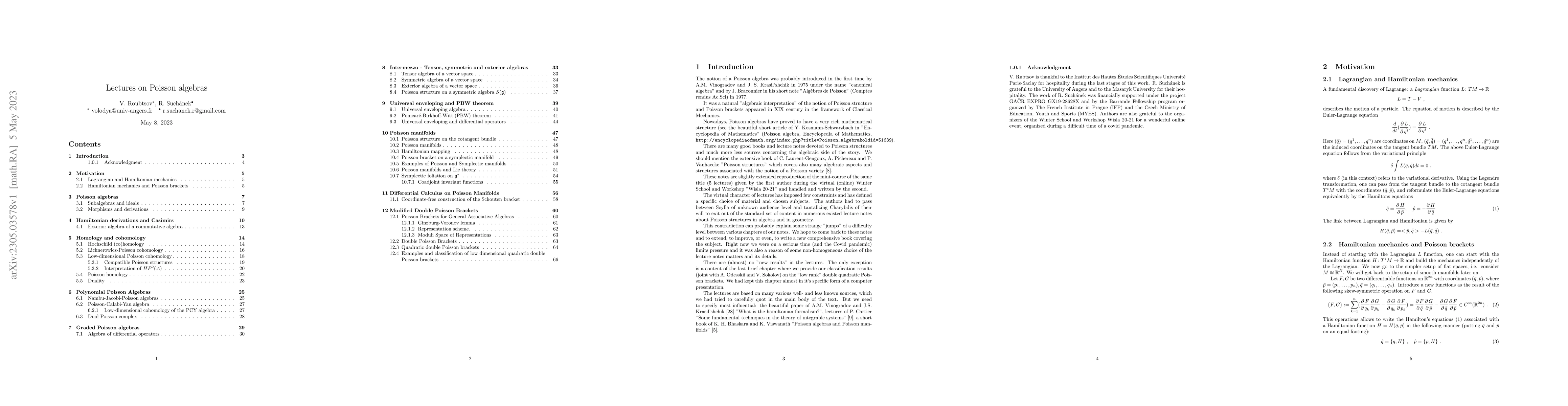 Thumbnail for Lectures on Poisson algebras