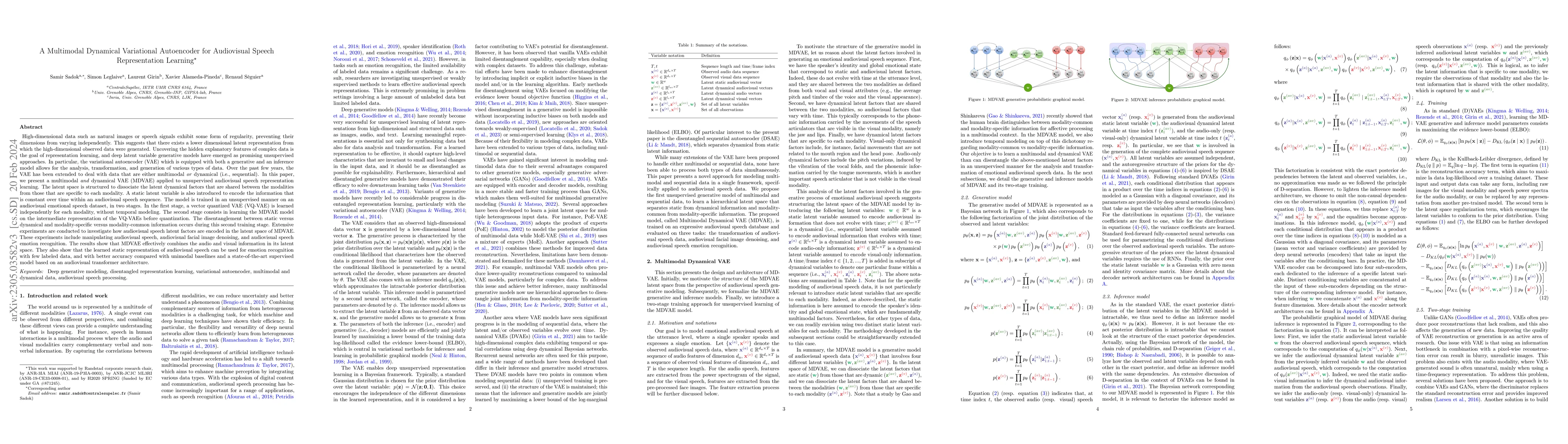 Thumbnail for A multimodal dynamical variational autoencoder for audiovisual speech
  representation learning