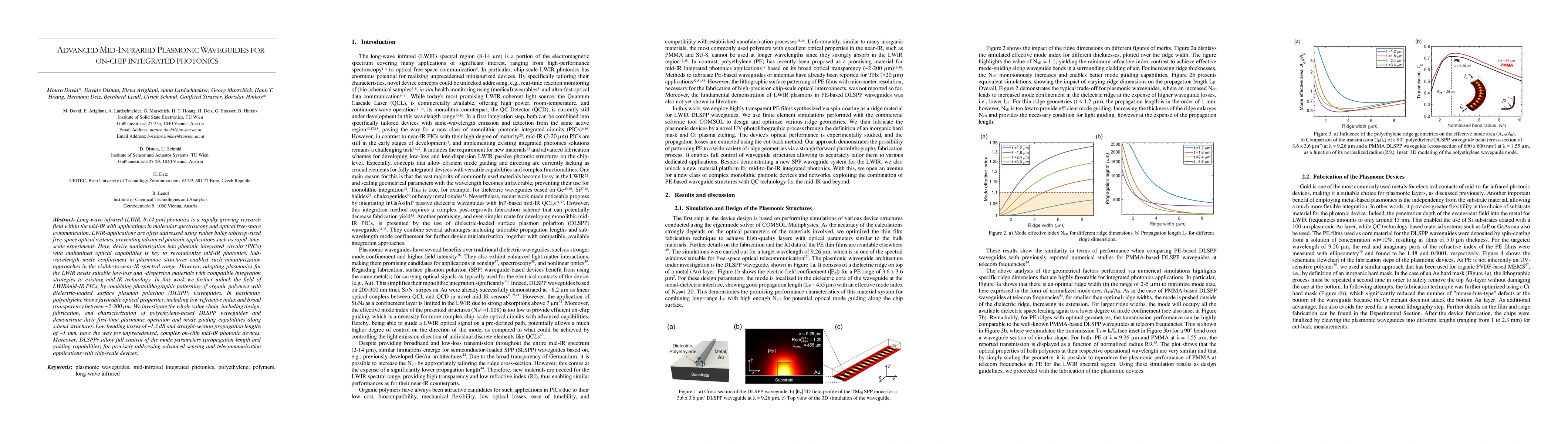Thumbnail for Advanced Mid-Infrared Plasmonic Waveguides For On-Chip Integrated
  Photonics