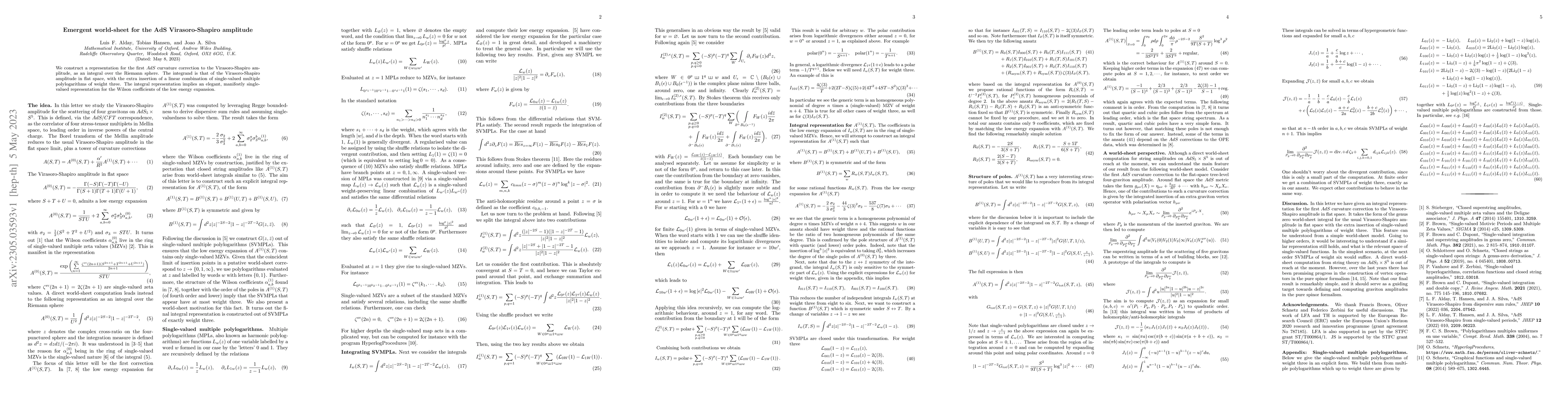 Thumbnail for Emergent world-sheet for the AdS Virasoro-Shapiro amplitude