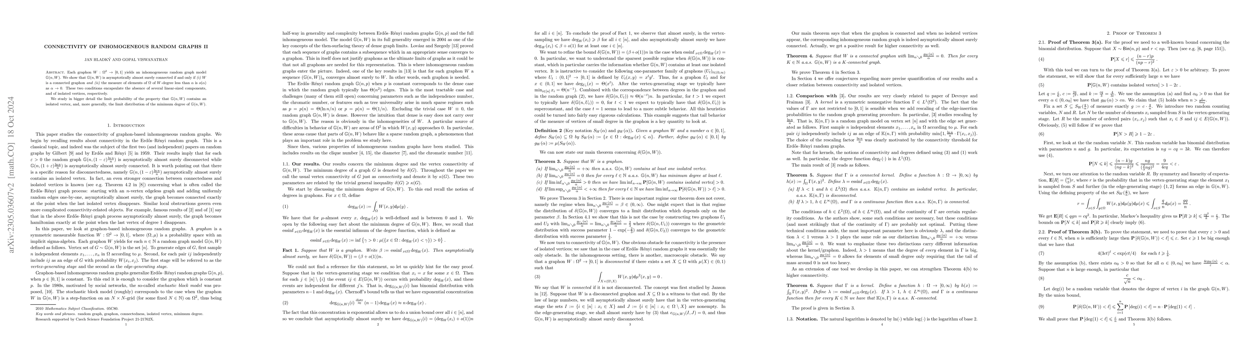 Thumbnail for Connectivity of inhomogeneous random graphs II