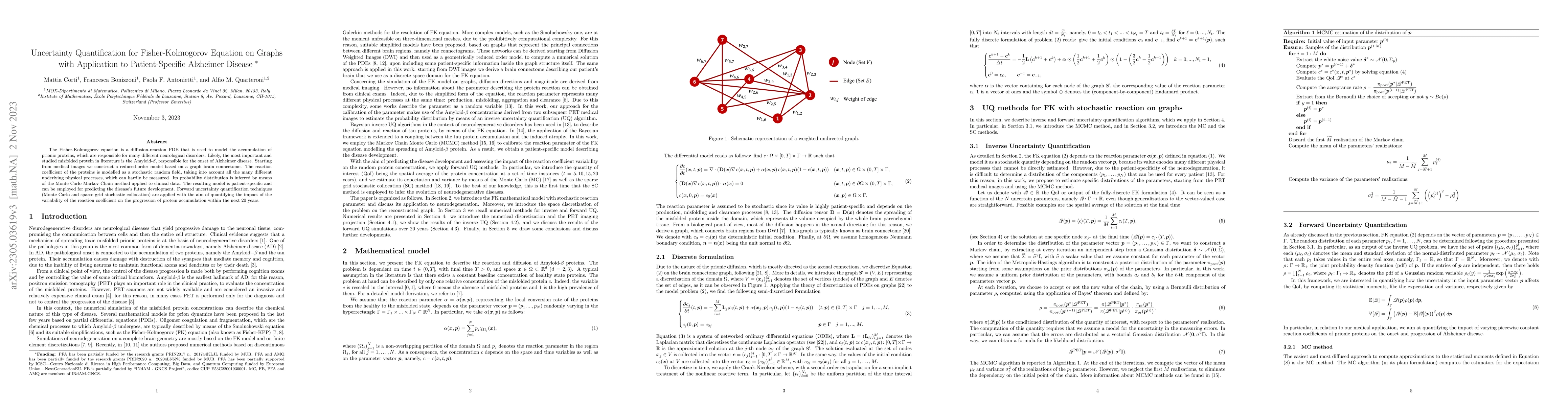 Thumbnail for Uncertainty Quantification for Fisher-Kolmogorov Equation on Graphs with
  Application to Patient-Specific Alzheimer Disease