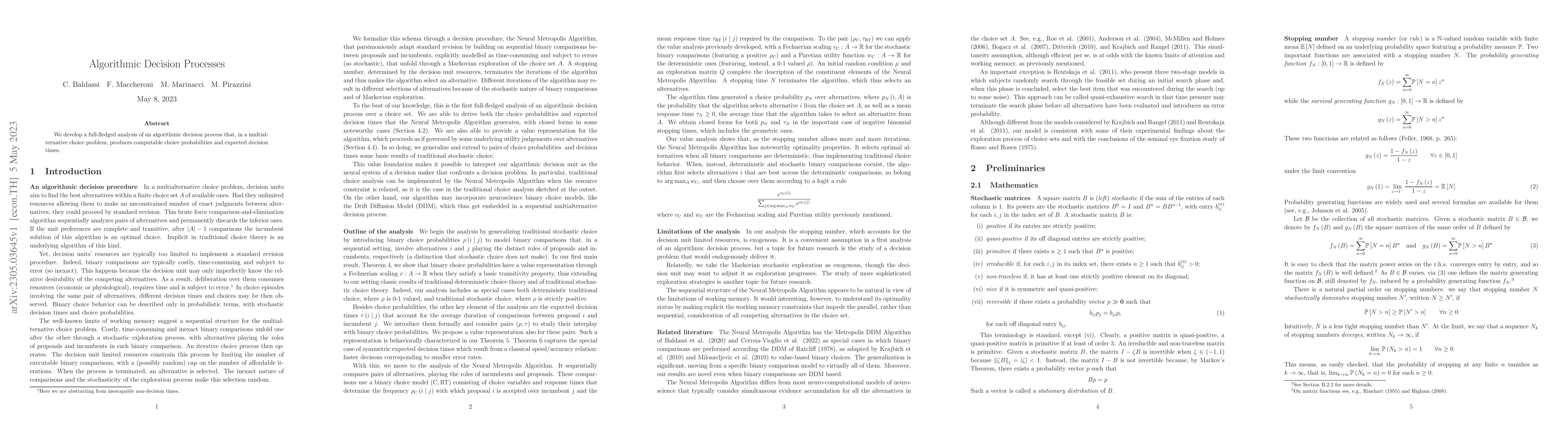 Thumbnail for Algorithmic Decision Processes