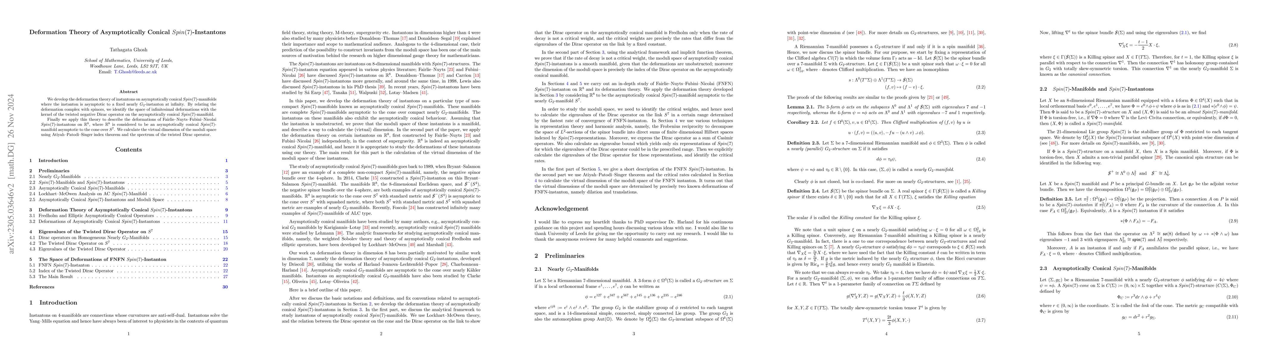 Thumbnail for Deformation Theory of Asymptotically Conical Spin(7)-Instantons