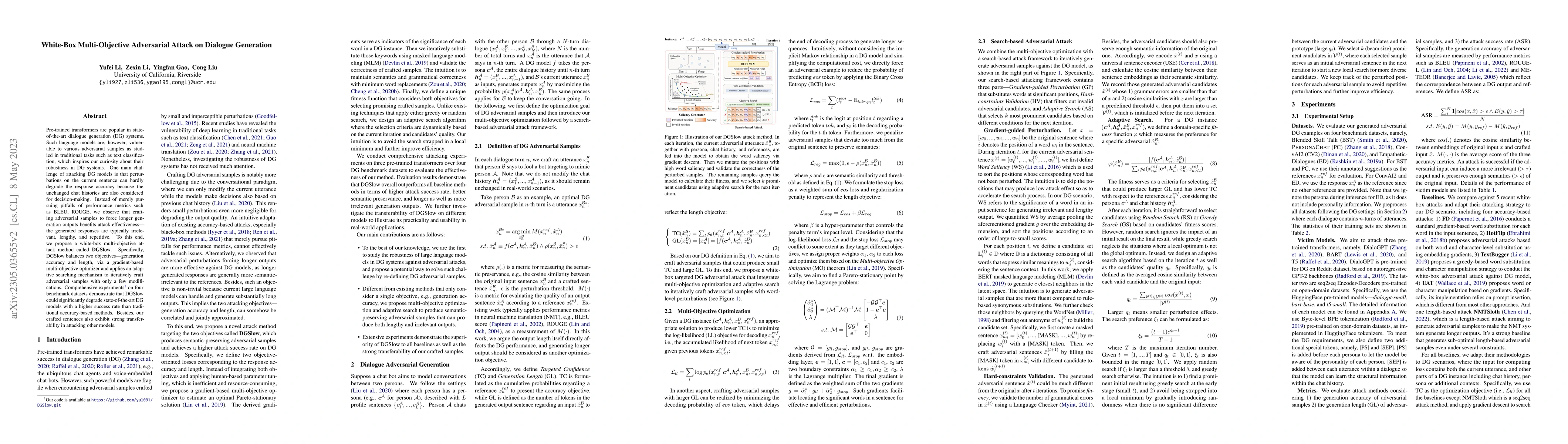 Thumbnail for White-Box Multi-Objective Adversarial Attack on Dialogue Generation
