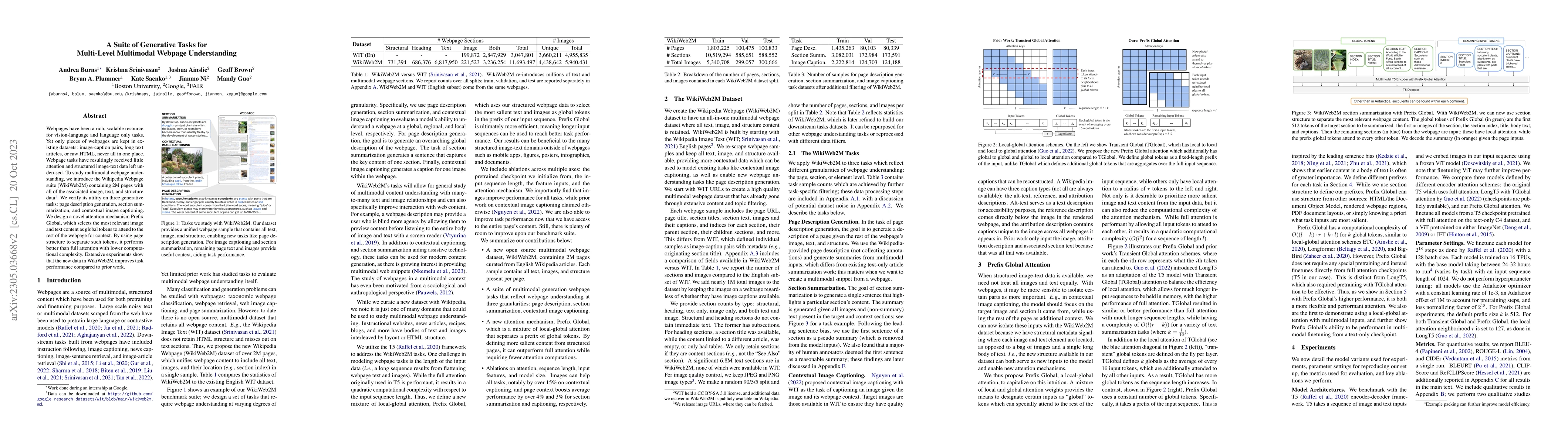 Thumbnail for A Suite of Generative Tasks for Multi-Level Multimodal Webpage
  Understanding
