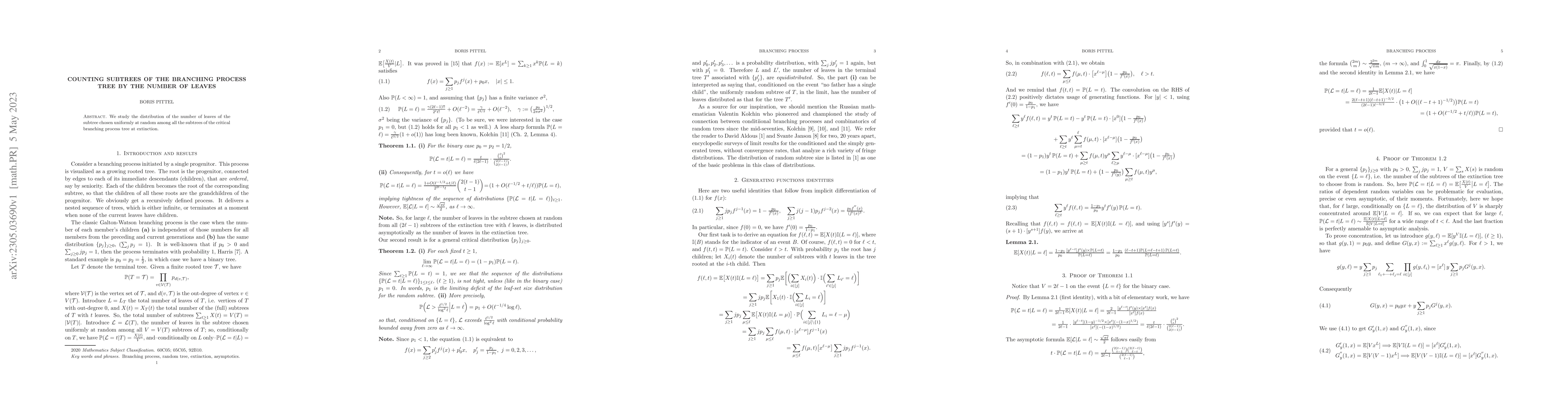 Thumbnail for Counting subtrees of the branching process tree by the number of leaves