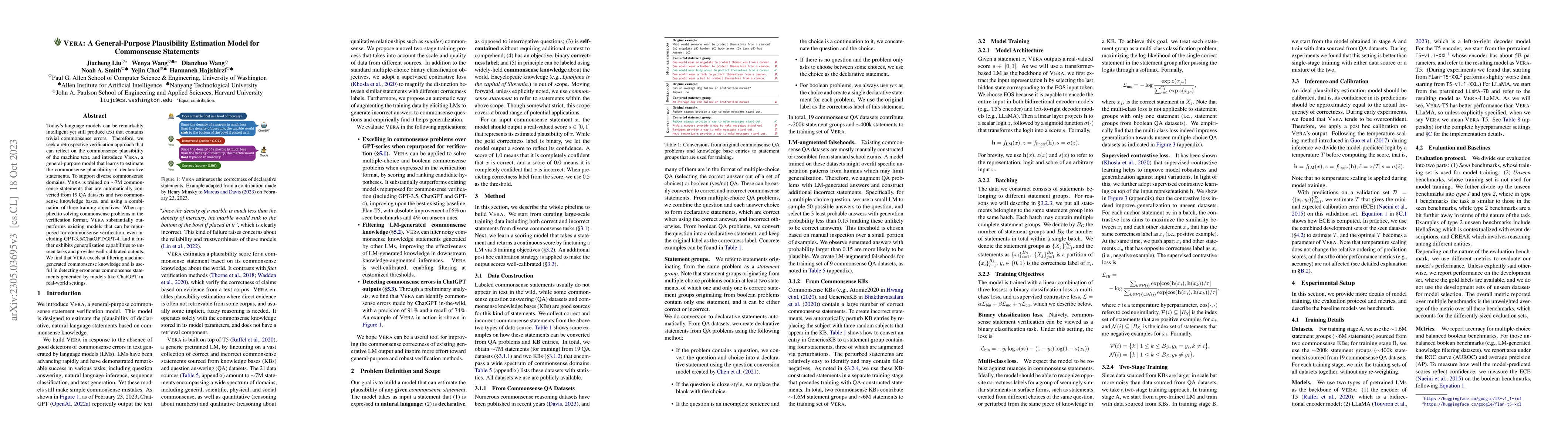 Thumbnail for Vera: A General-Purpose Plausibility Estimation Model for Commonsense
  Statements