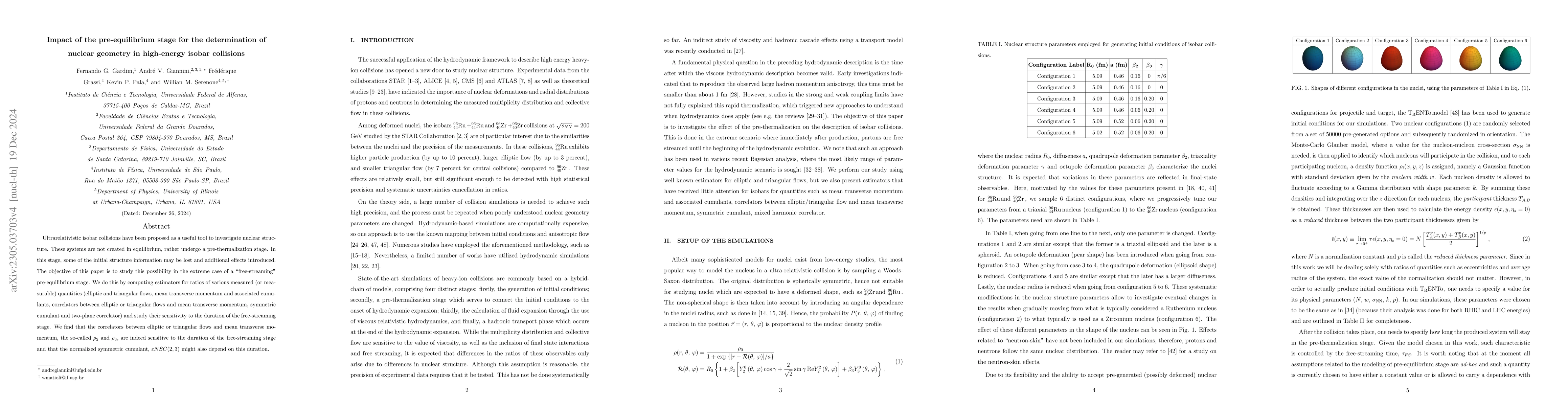 Thumbnail for Impact of the pre-equilibrium phase for the determination of nuclear
  geometry in high-energy isobar collisions