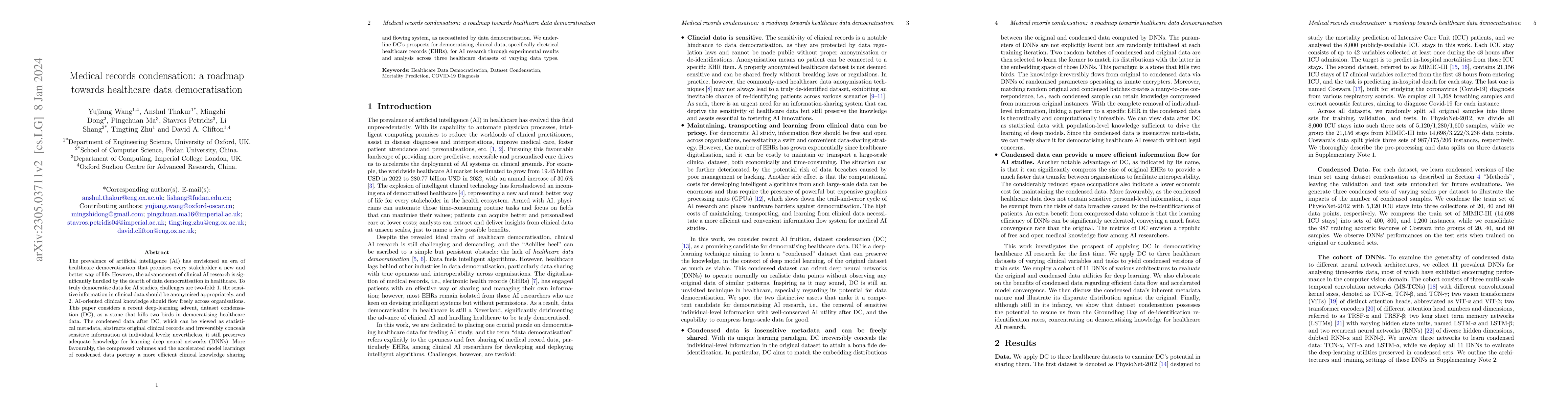 Thumbnail for Medical records condensation: a roadmap towards healthcare data
  democratisation