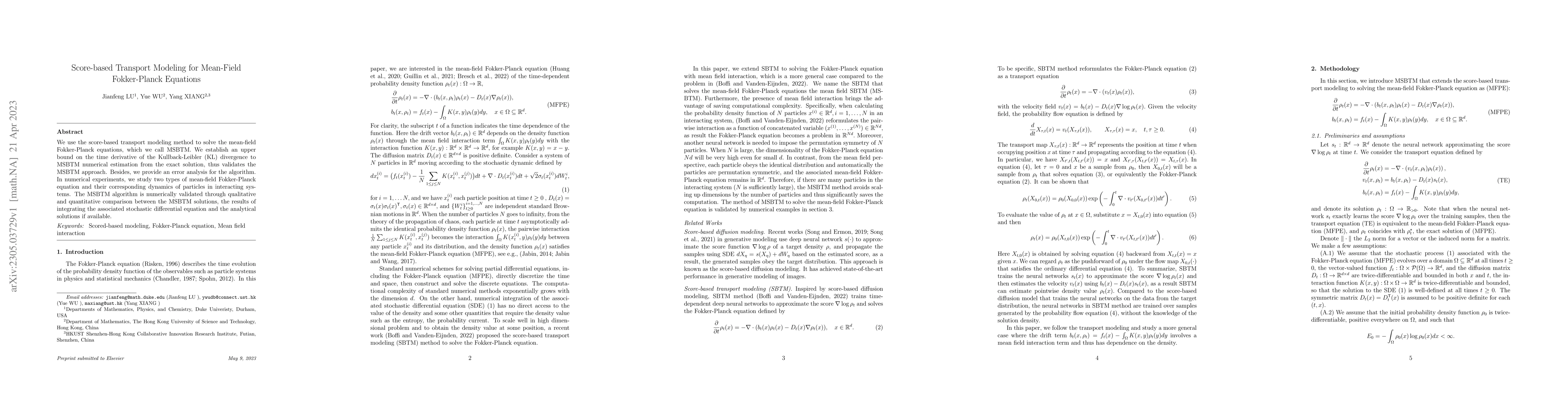 Thumbnail for Score-based Transport Modeling for Mean-Field Fokker-Planck Equations