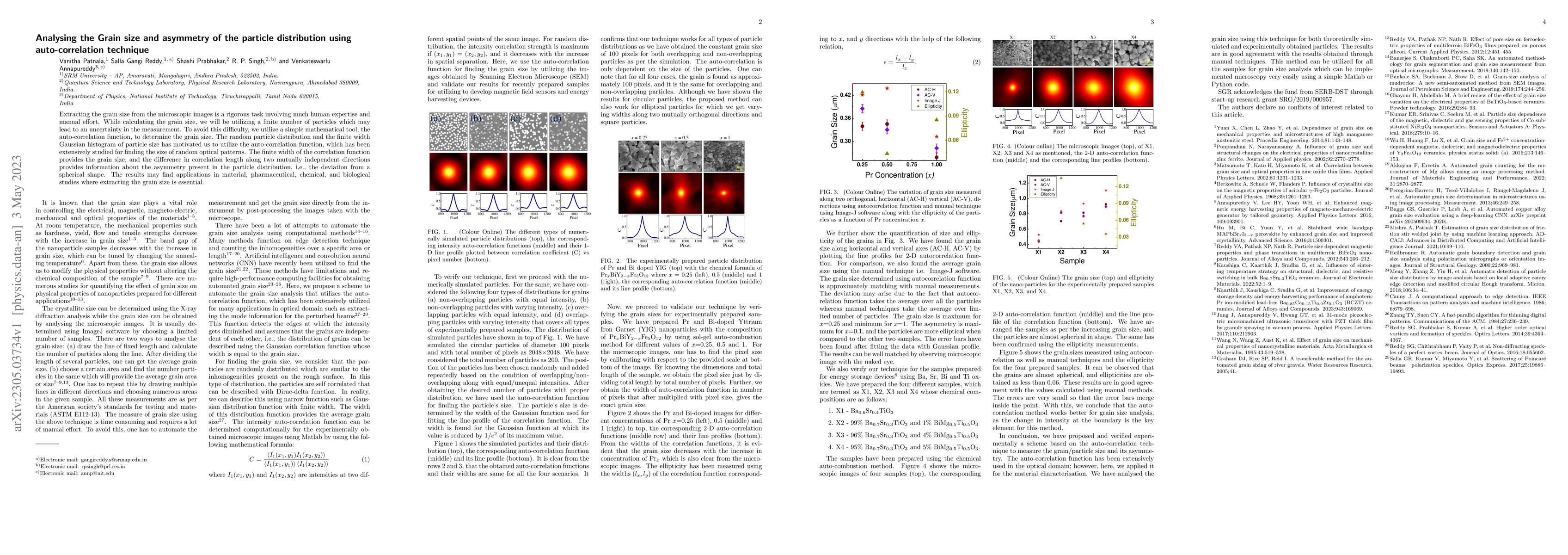 Thumbnail for Analysing the Grain size and asymmetry of the particle distribution
  using auto-correlation technique
