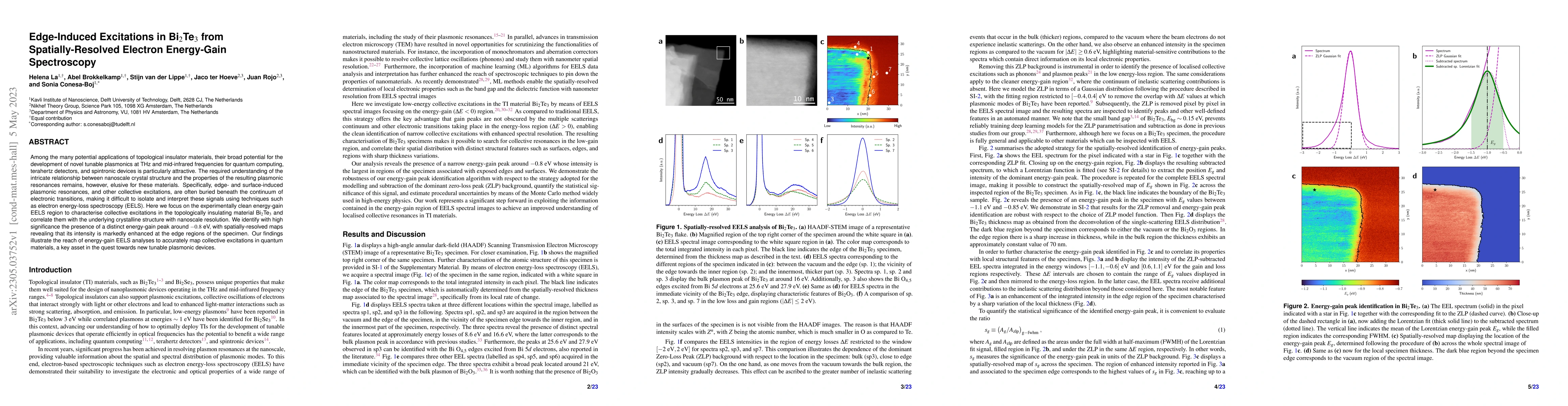 Thumbnail for Edge-Induced Excitations in Bi$_2$Te$_3$ from Spatially-Resolved
  Electron Energy-Gain Spectroscopy