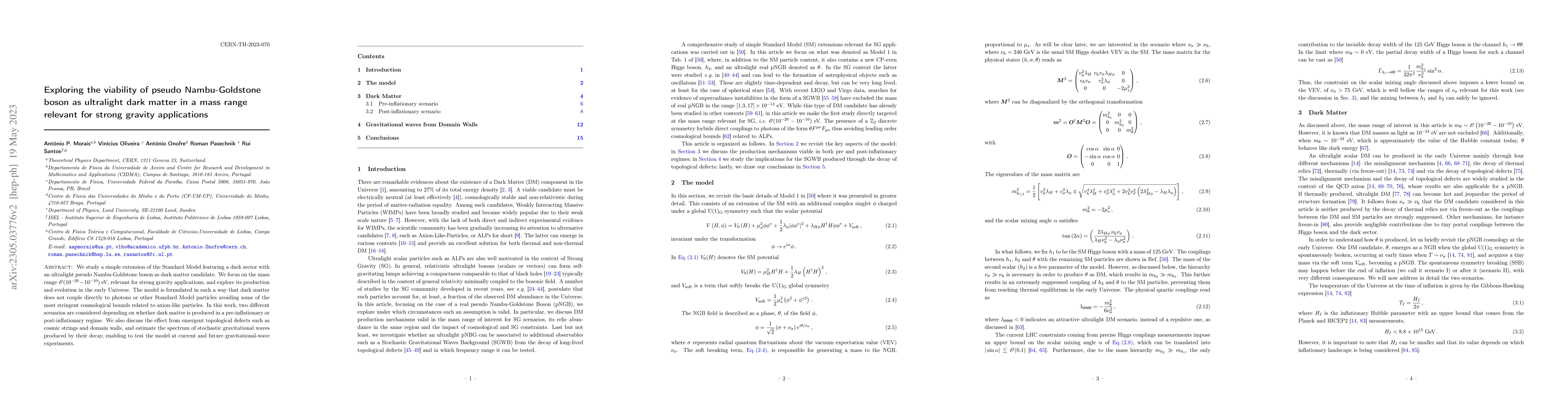 Thumbnail for Exploring the viability of pseudo Nambu-Goldstone boson as ultralight
  dark matter in a mass range relevant for strong gravity applications