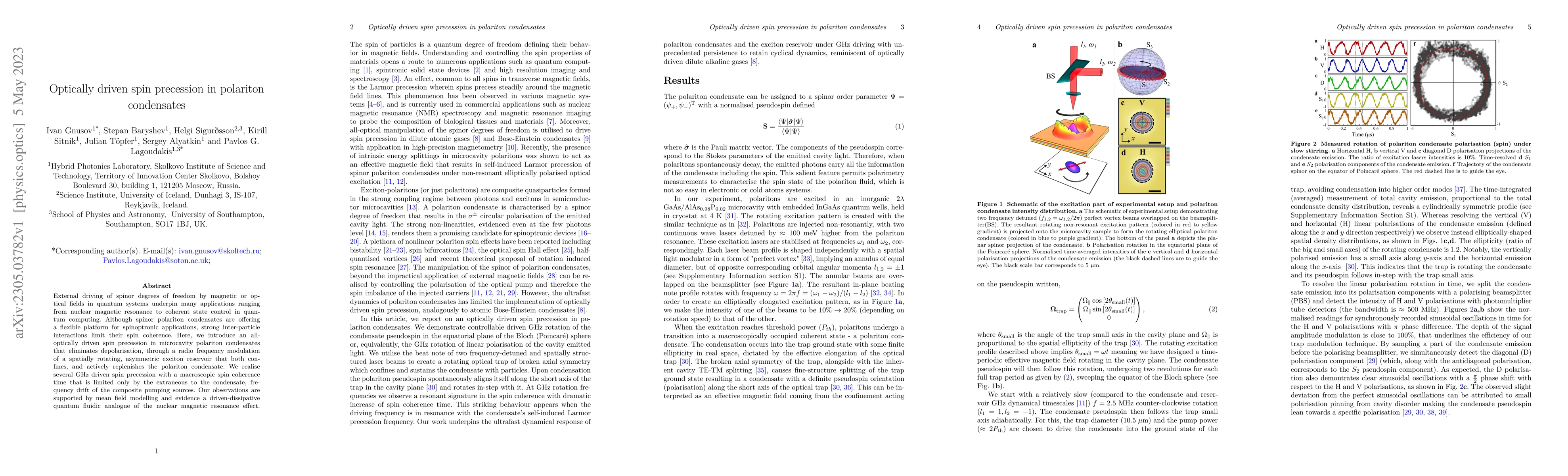 Thumbnail for Optically driven spin precession in polariton condensates