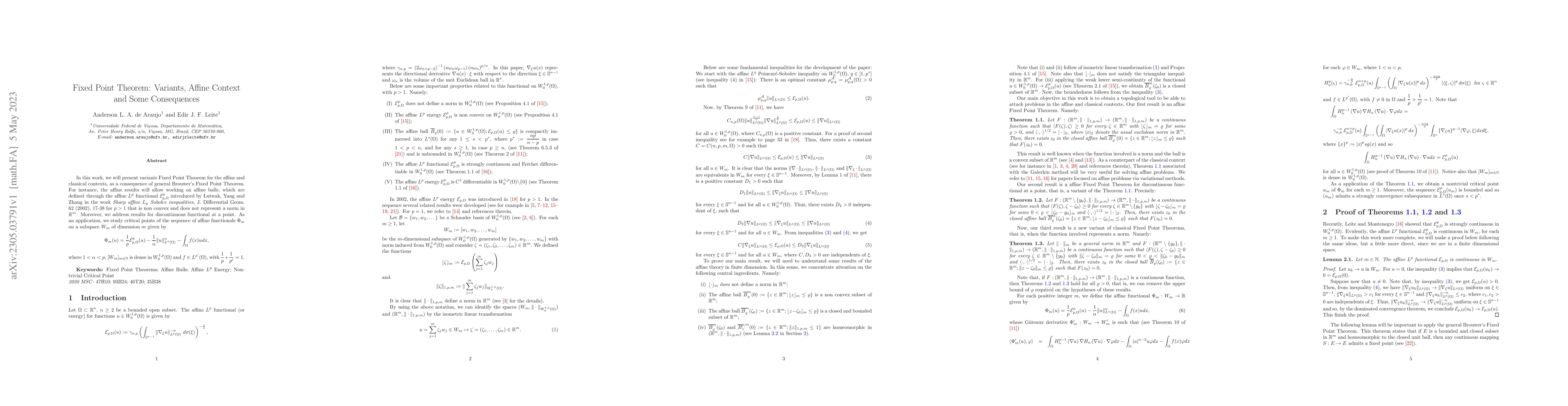 Thumbnail for Fixed Point Theorem: Variants, Affine Context and Some Consequences