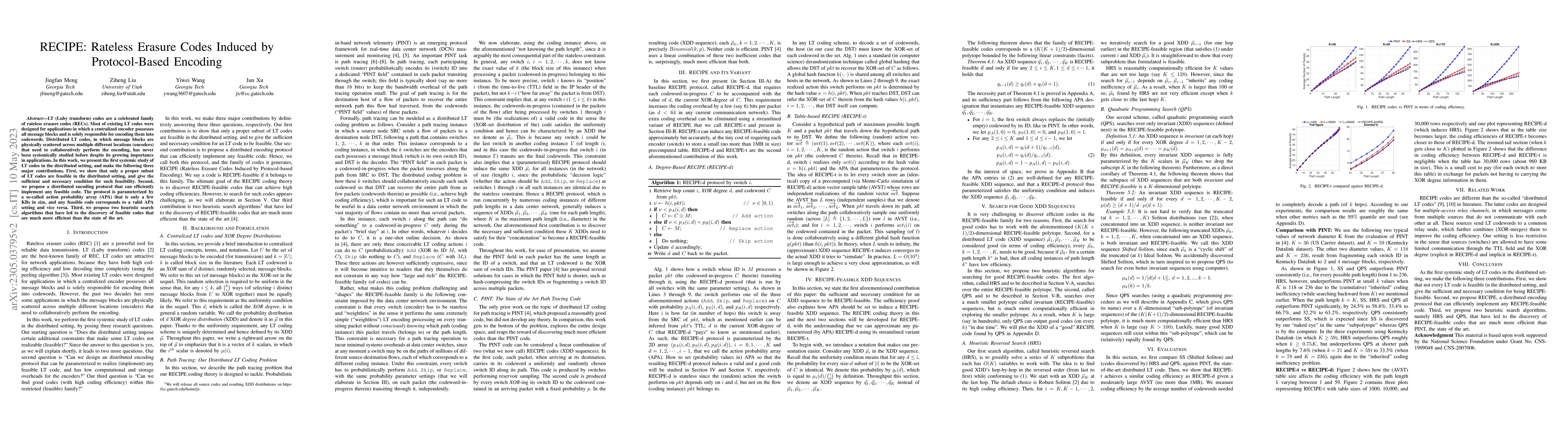 Thumbnail for RECIPE: Rateless Erasure Codes Induced by Protocol-Based Encoding