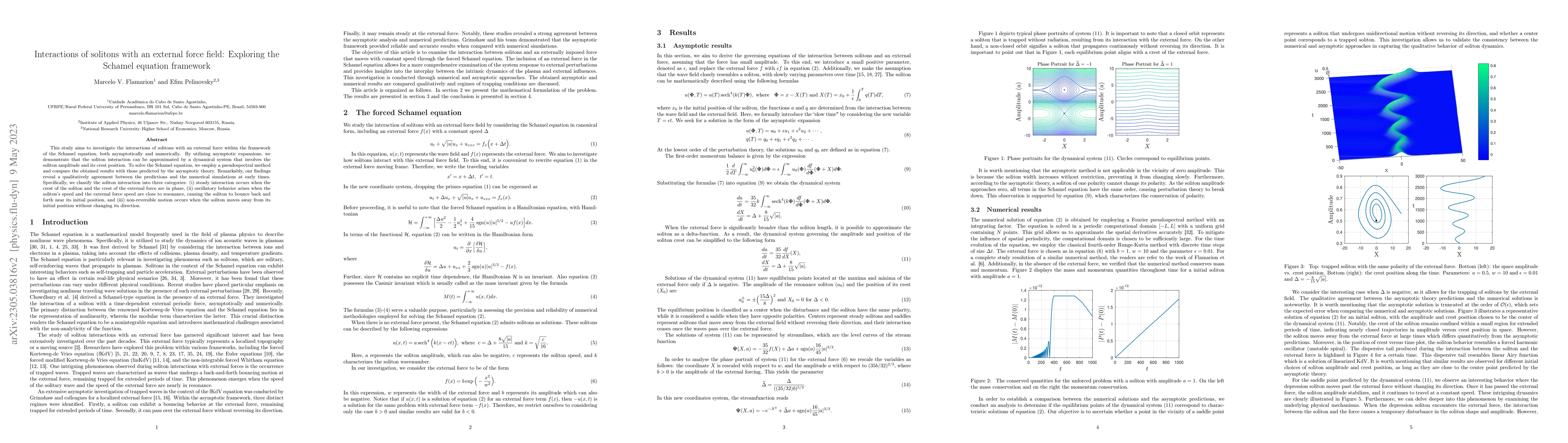 Thumbnail for Interactions of solitons with an external force field: Exploring the
  Schamel equation framework