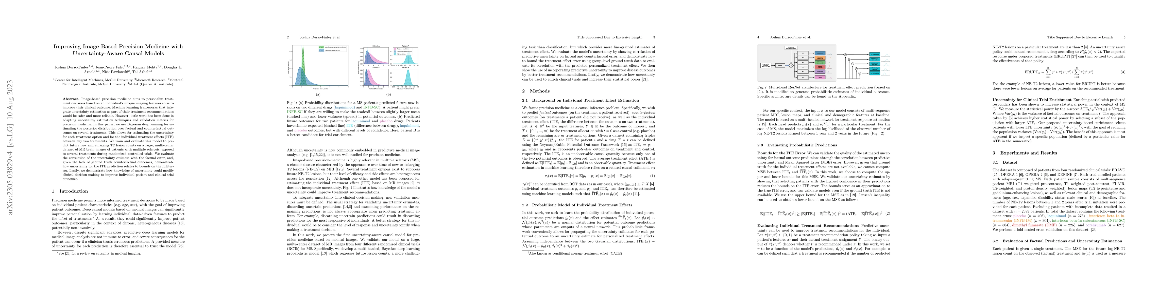 Thumbnail for Improving Image-Based Precision Medicine with Uncertainty-Aware Causal
  Models